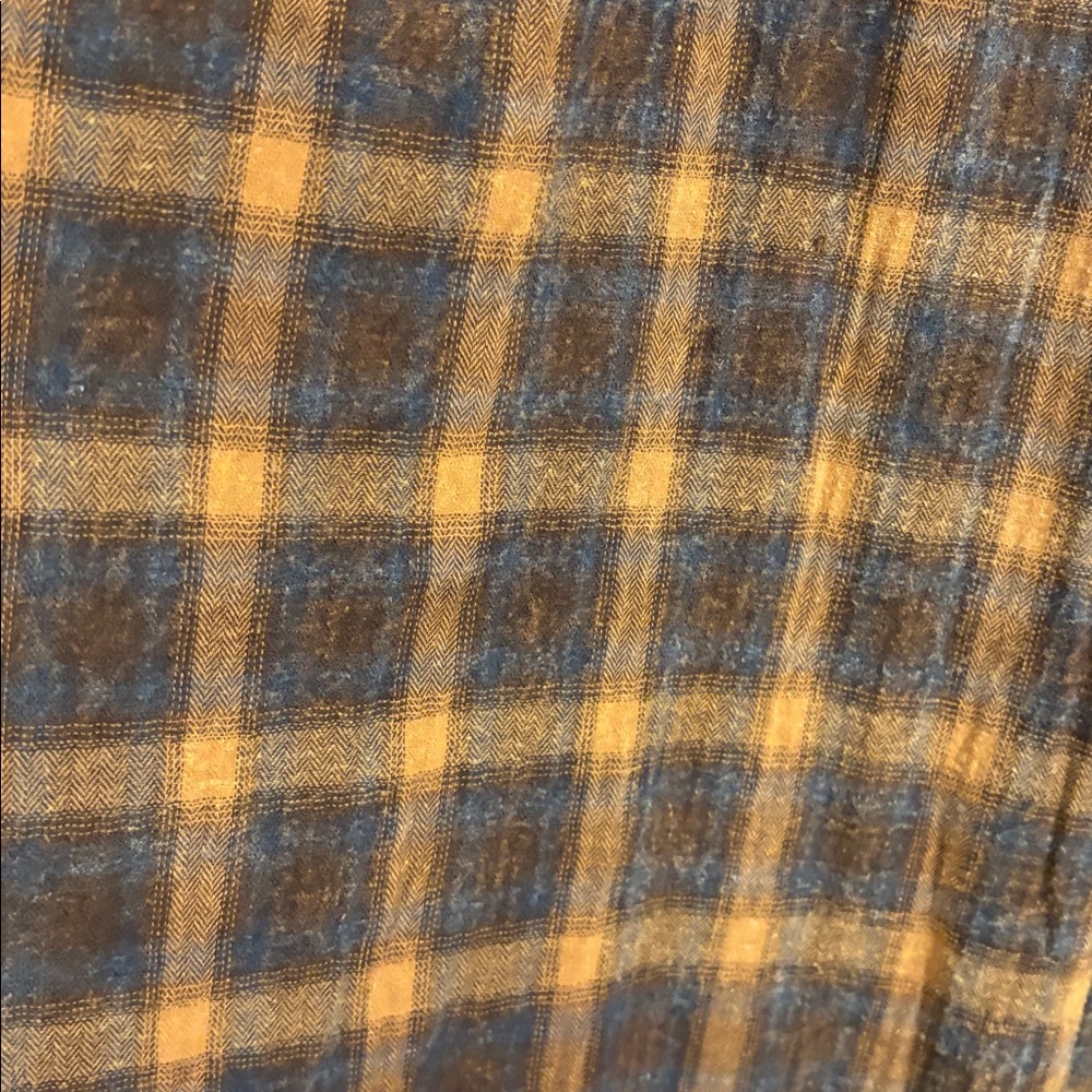 Plaid Layered Boho skirt in Mustard & Navy - Picture 3 of 5